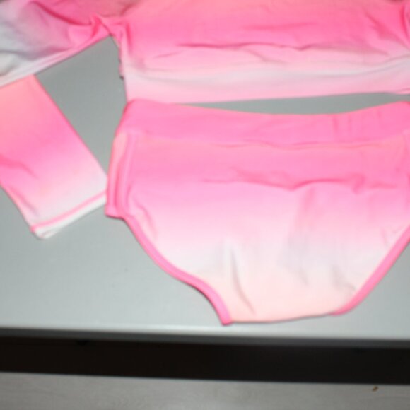 Pink & Orange 2 Pcs Rash Guard Set Size 14 - Picture 8 of 12